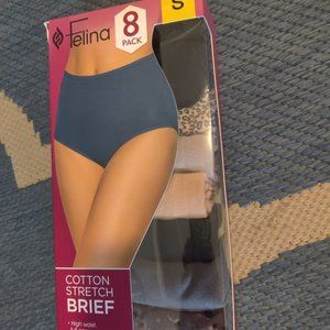 OPEN BOX Felina Women's High Waist Cotton Stretch Briefs 7 Pack S $40 8HL040